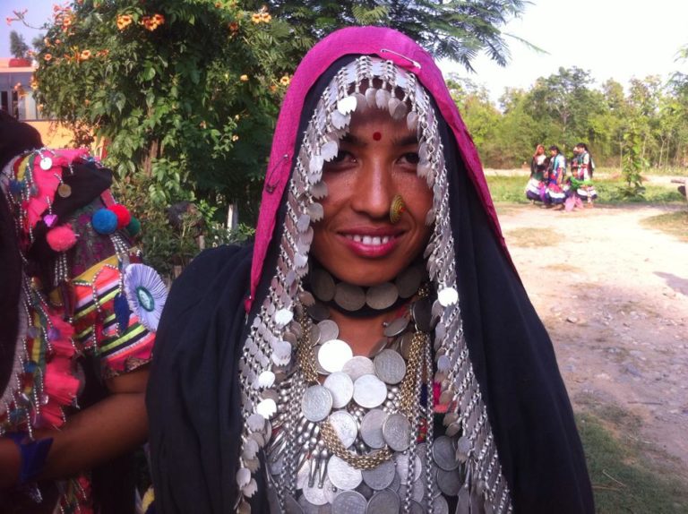 Beautiful Rana Tharu women with her attire. Far-west Nepal trips