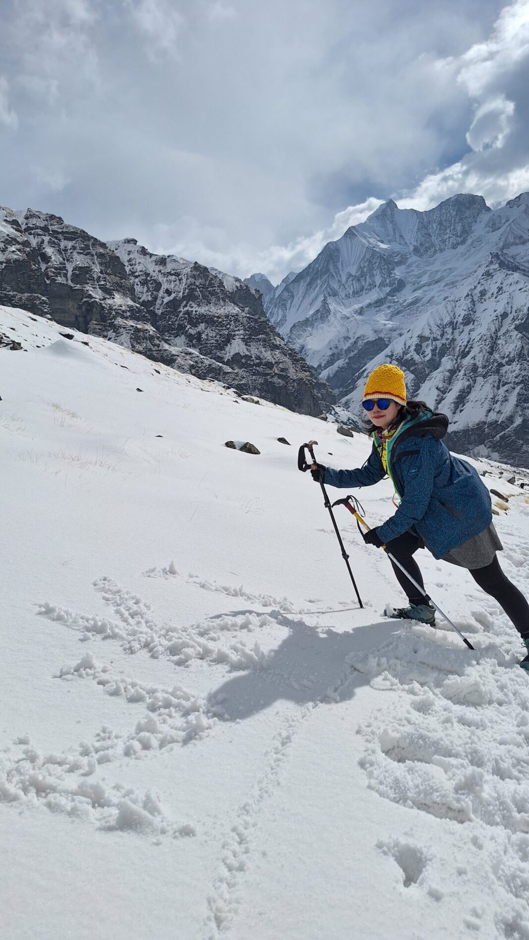 Solo trekker Kiki Yuan in Annapurna Base Camp