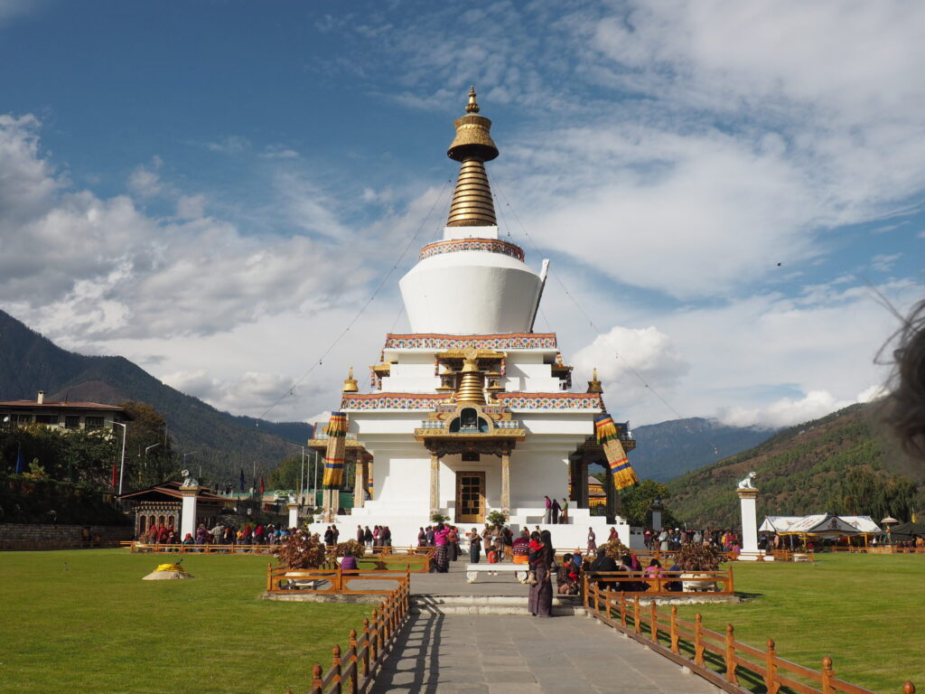 newly build stupa in Bhutan
